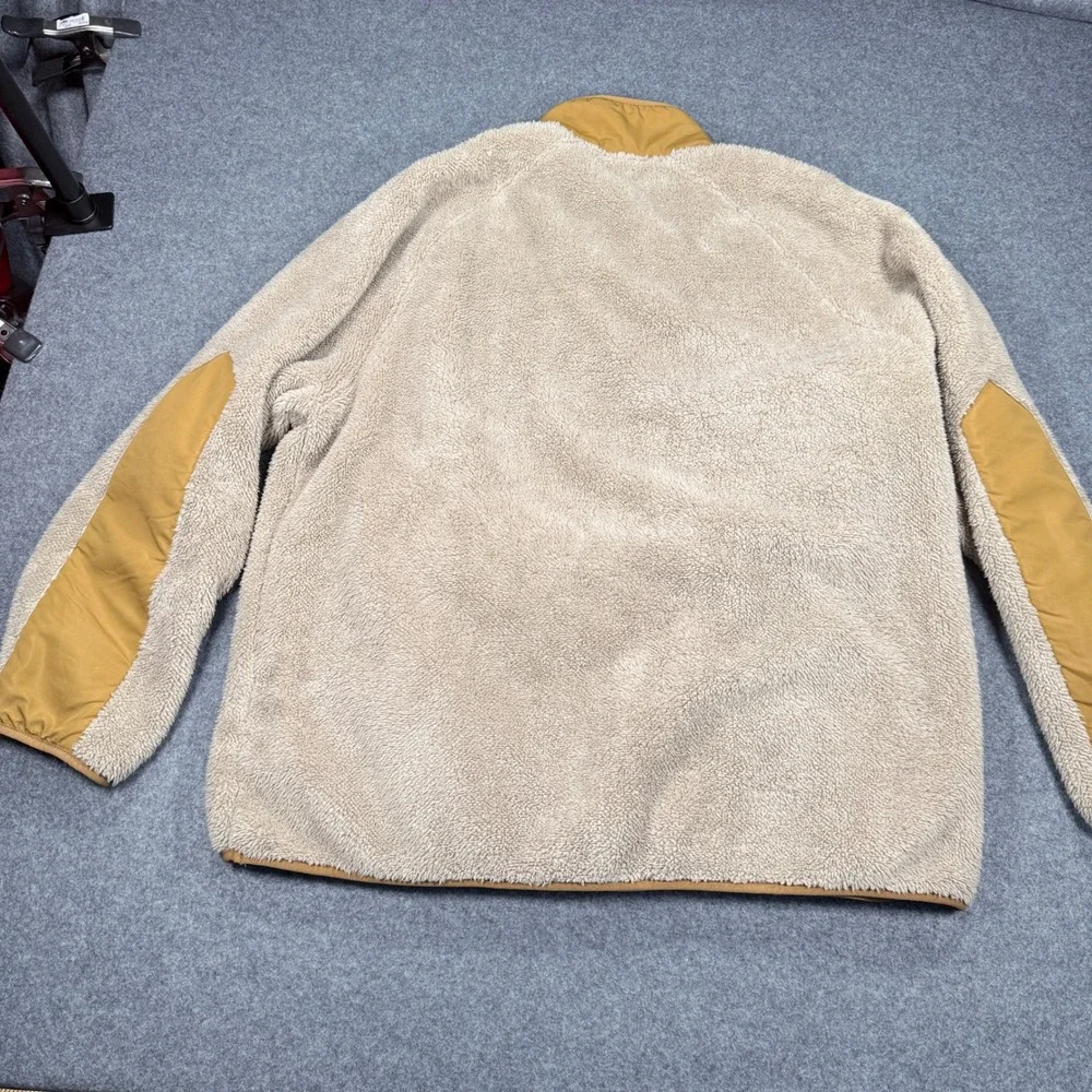 EMS Eastern Mountain Sports Mens XXL Sherpa Fleece 1/2 Zip Pullover Tan F20M1862